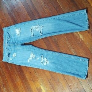 Levi's 514 Distressed Light Wash Mom Jeans W33 L32